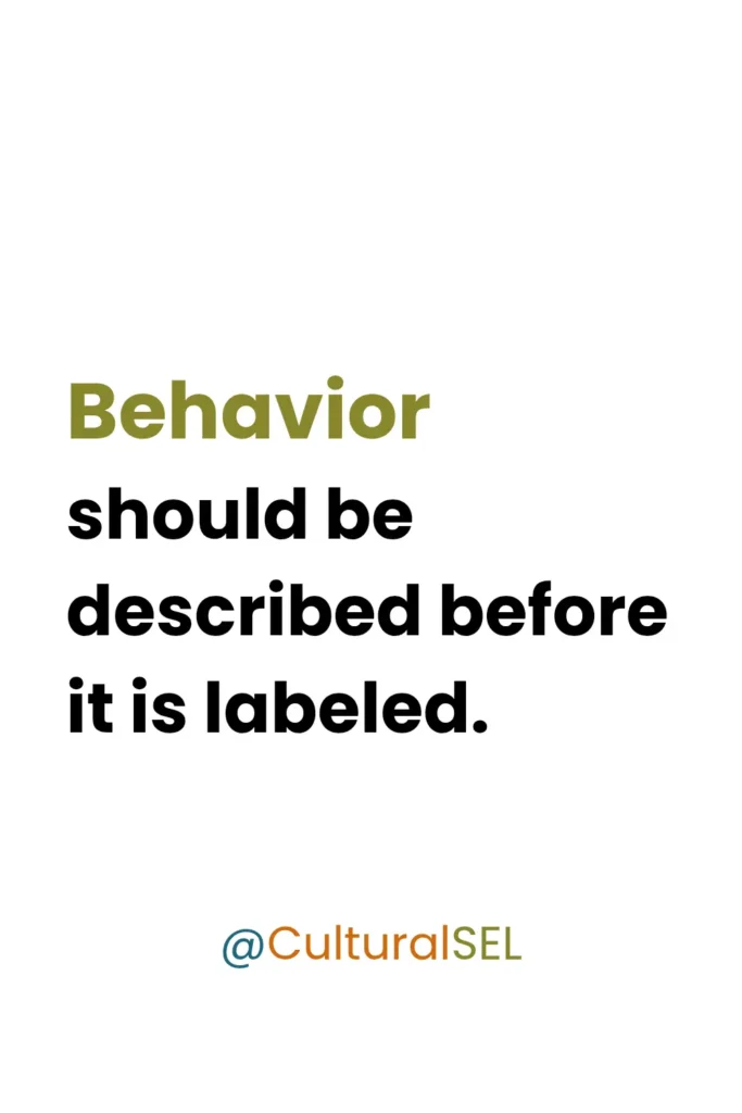 Children labeled disrespectful across cultures classroom guidance about describing observable behavior before labeling