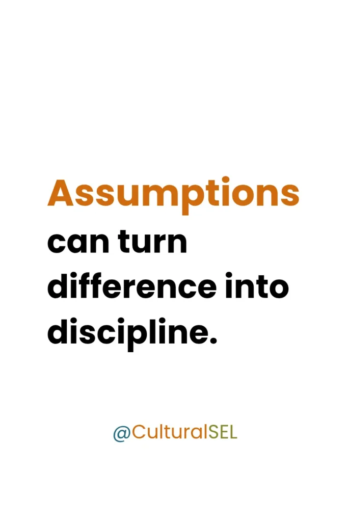 Cultural identity shapes student behavior framework explaining how assumptions turn difference into discipline in classrooms sel