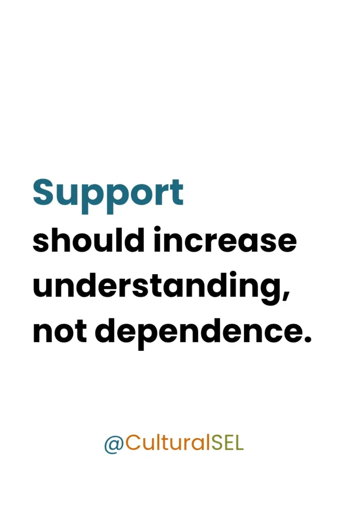 Disability and SEL framework emphasizing supports that increase understanding and meaningful participation. Culturally Responsive Social Emotional Learning (SEL)